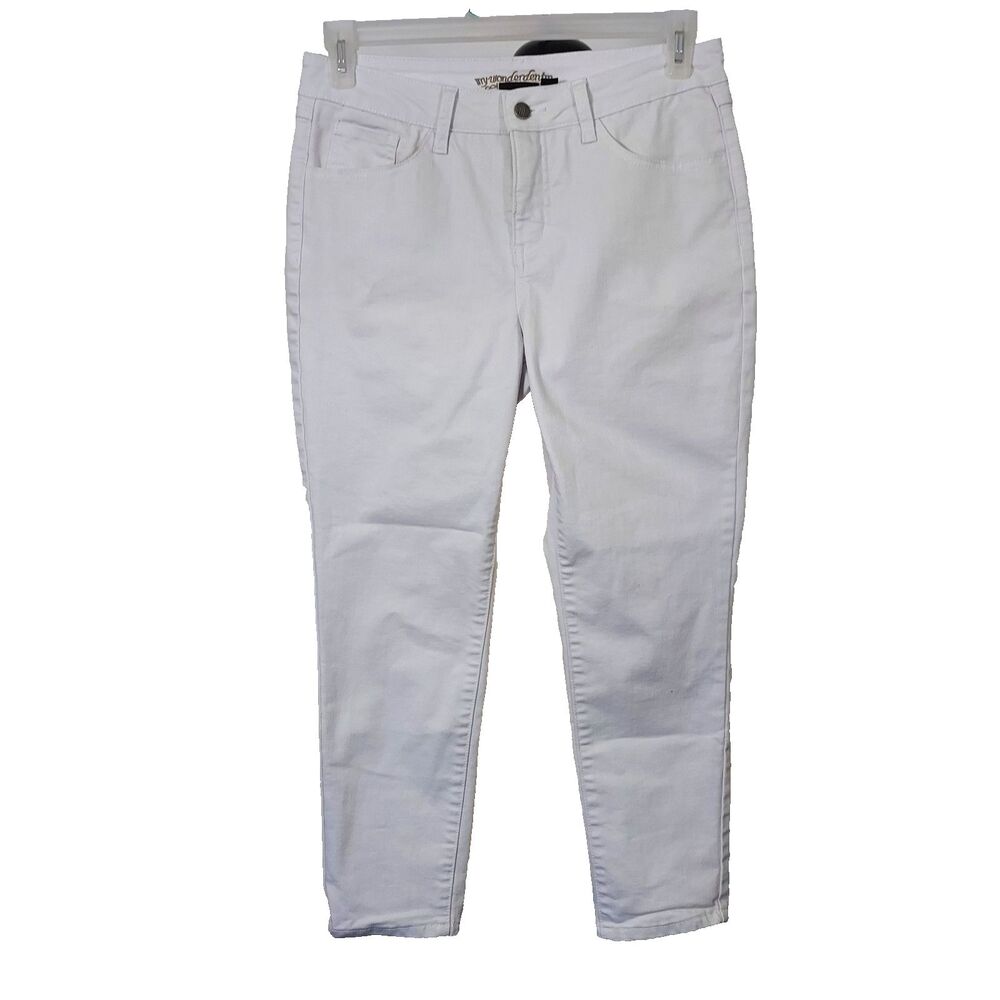 Women With Control My Wonder Denim Collection White Crop Jeans Size 10P Stretch